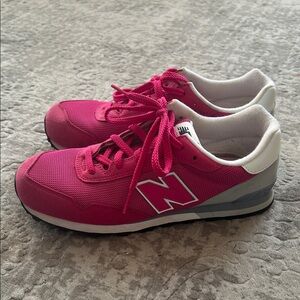 New Balance Fuchsia and White Athletic Shoes